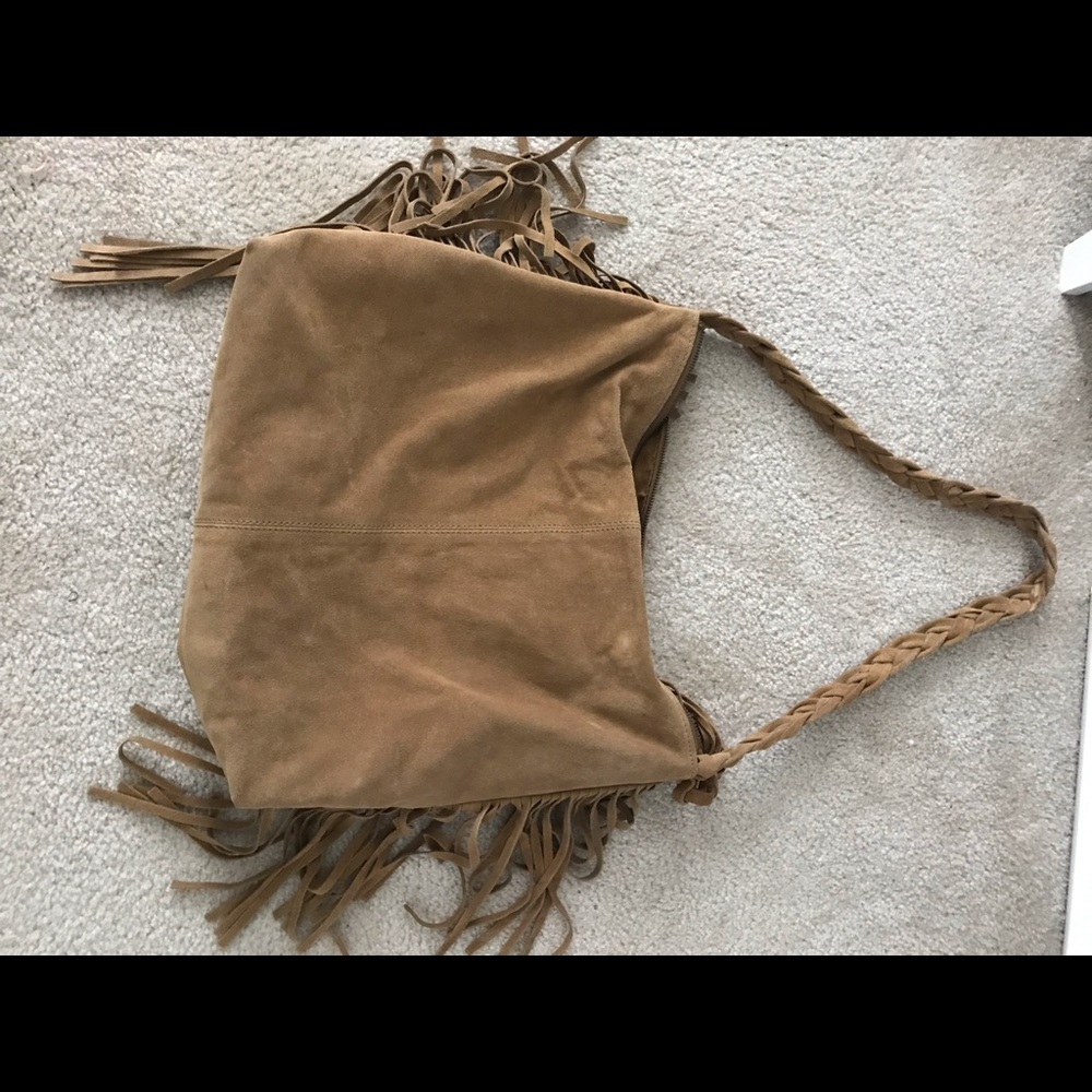 Suede shoulder bag